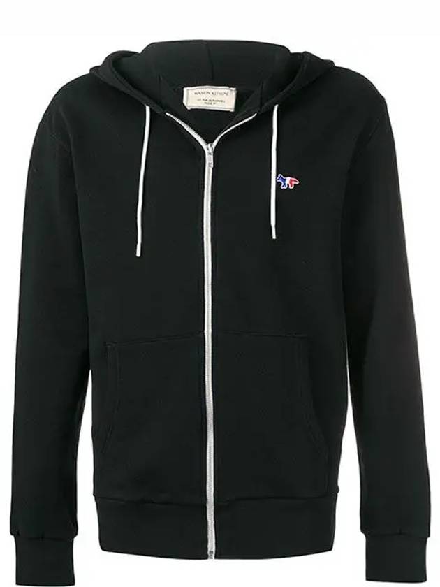 Tricolor Fox Patch Zip Up Hoodie Black - MAISON KITSUNE - BALAAN 2