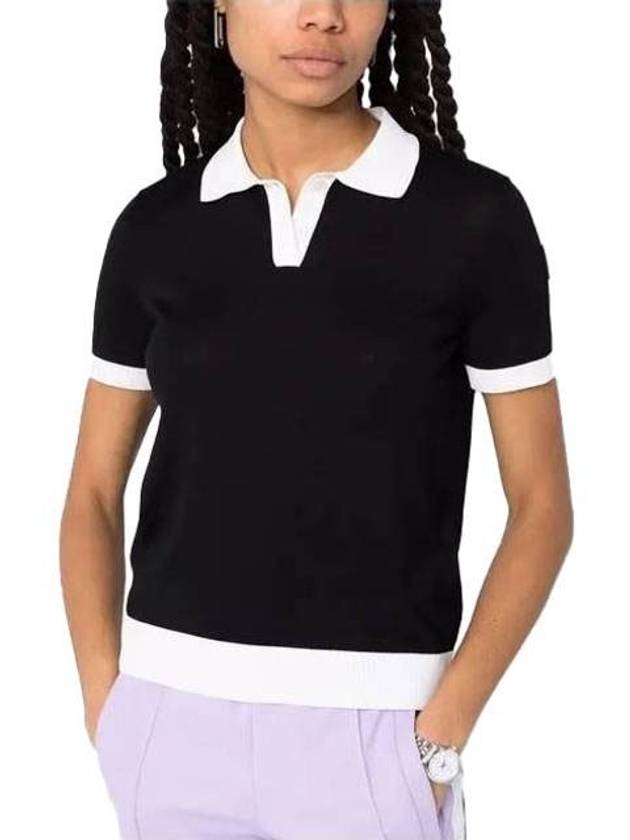 Arm Logo Patch Polo Shirt Black White - MONCLER - BALAAN 2