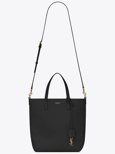 Shopping Toy Supple Leather Tote Bag Black - SAINT LAURENT - BALAAN 2