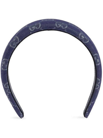 Danny GG Canvas Leather Hairband Blue - GUCCI - BALAAN 1