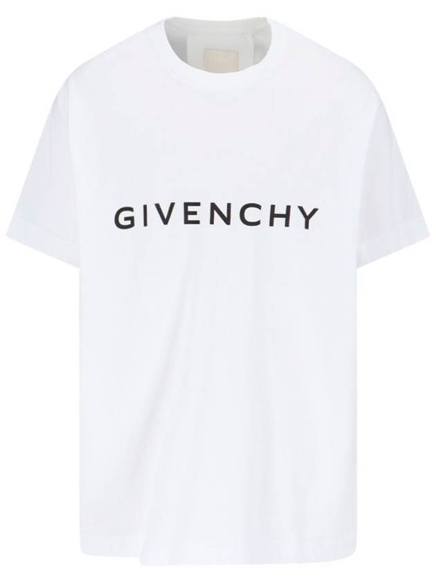 Logo Oversized Fit Cotton Short Sleeve T-Shirt White - GIVENCHY - BALAAN 2