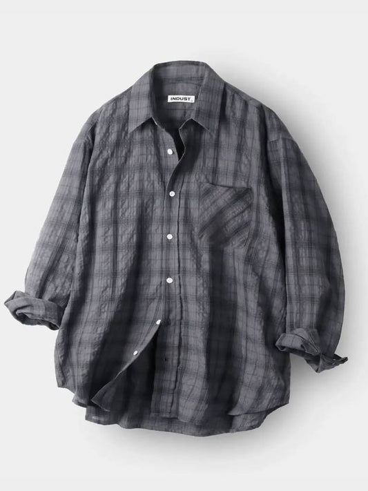 Breed Wrinkle Check Shirt Charcoal - INDUST - BALAAN 2