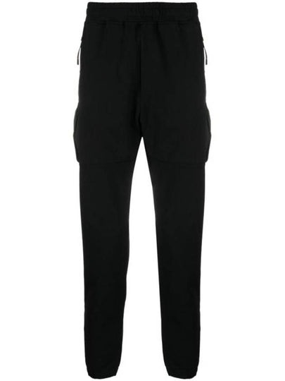 Stretch Fleece Mixed Cargo Track Pants Black - CP COMPANY - BALAAN 2