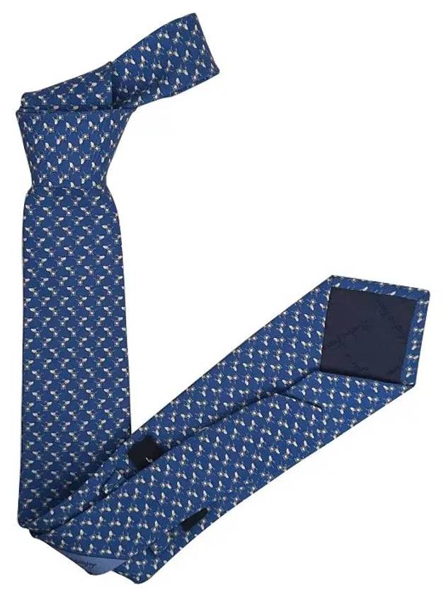 Silk Tie Blue - SALVATORE FERRAGAMO - BALAAN 3