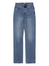 Women's Twisted Seam Denim Straight Jeans Blue - TOTEME - BALAAN 9