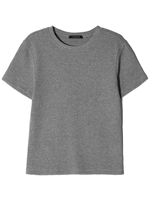 64 Sequential delivery Waffle Half Crop T Gray - LESEIZIEME - BALAAN 6