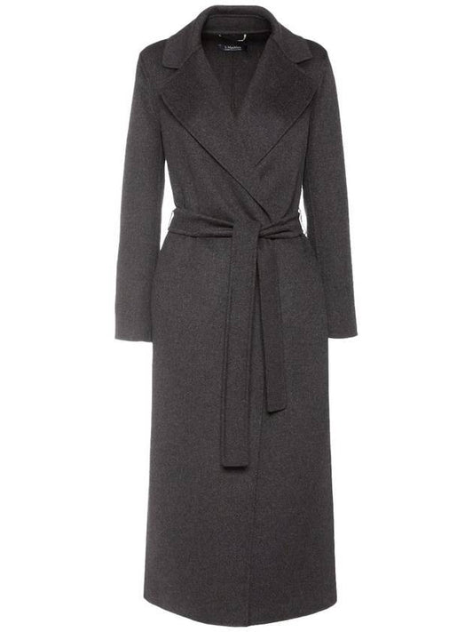 Poldo Wool Single Long Coat Dark Gray - MAX MARA - BALAAN.