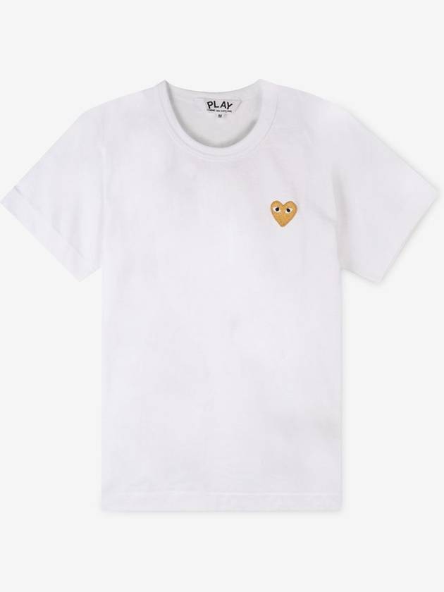 Women s Heart Wappen White Short Sleeve T Shirt AZ T215 051 4 - COMME DES GARCONS - BALAAN 1