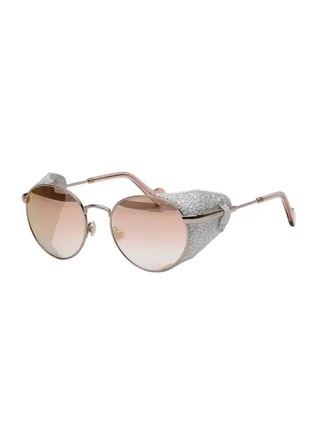 Eyewear Round Metal Leather Strap Sunglasses Rose - MONCLER - BALAAN 1