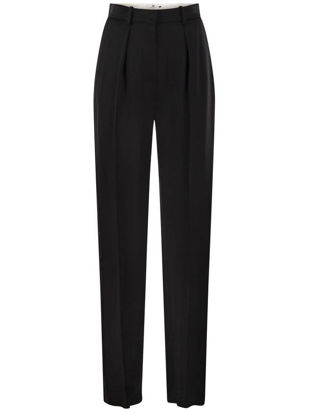 Straight satin trousers with satin bands - ELISABETTA FRANCHI - BALAAN 1