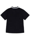 Frill Slim Half Neck Short Sleeve T-Shirt Black MCSS24ST4BK - MACKY - BALAAN 3