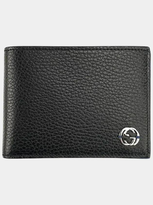 GG Interlocking Two Tone Half Wallet Black Blue - GUCCI - BALAAN 7