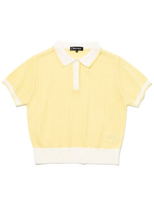 Punching collar short sleeve crop knit LYELLOW - 20THHOLE - BALAAN 1