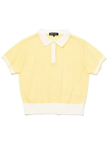 Punching collar short sleeve crop knit LYELLOW - 20THHOLE - BALAAN 1