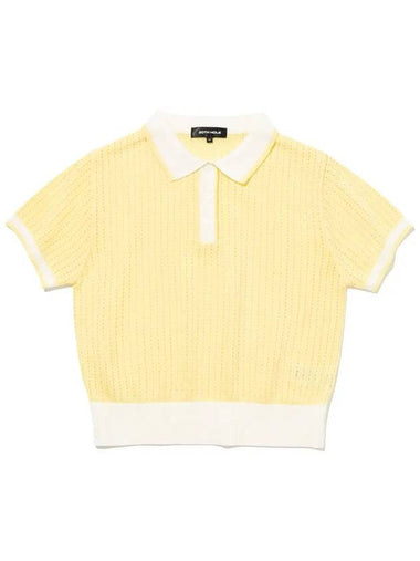 Punching collar short sleeve crop knit LYELLOW - 20THHOLE - BALAAN 1