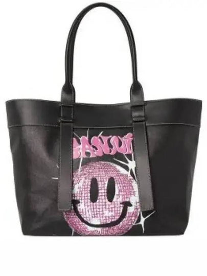 Smiley Logo Tote Bag Black - GANNI - BALAAN 2