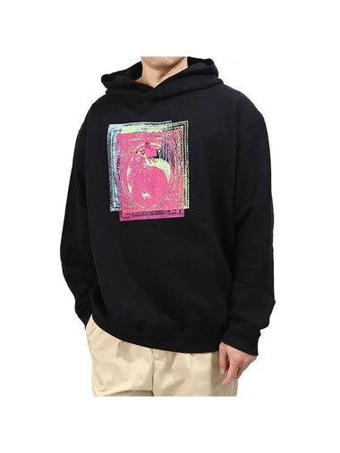 Adonis Stamp Logo Cotton Hoodie Black - MAISON MARGIELA - BALAAN 1