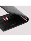 Pebble Grain Leather Debossed 4 Bar Billfold Half Wallet Black - THOM BROWNE - BALAAN 5