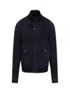 Leather Light Suede Bomber Jacket Navy - TOM FORD - BALAAN 2