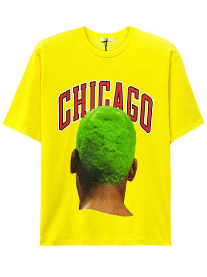 Chicago Graphic Printed Crew Neck Short Sleeve T-Shirt Yellow - IH NOM UH NIT - BALAAN 2