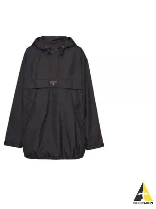 Re-Nylon Print Hoodie Black - PRADA - BALAAN 2