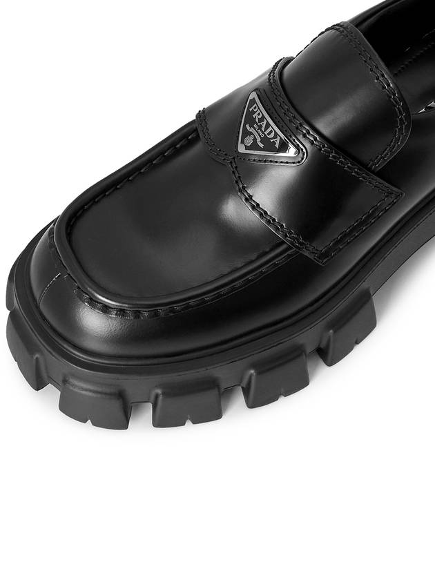 Monolith Brushed Leather Loafers Black - PRADA - BALAAN 8