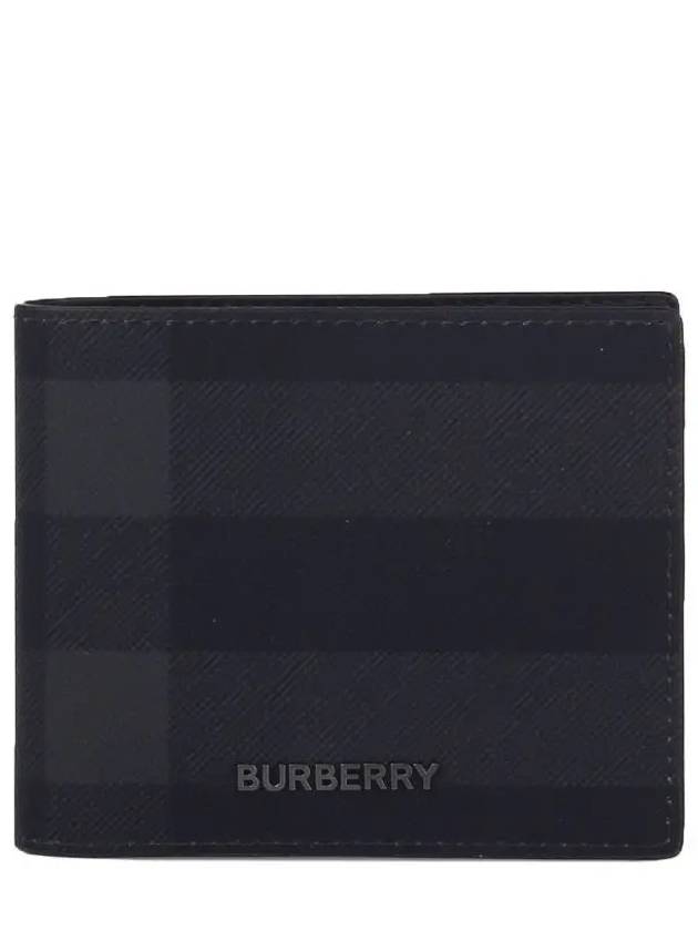 Check Polyurethane Bifold Wallet Black - BURBERRY - BALAAN 2