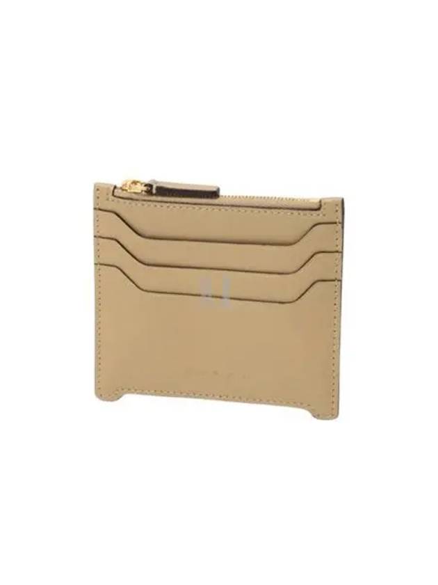 Zipper Leather Card Wallet Beige - MARNI - BALAAN 2