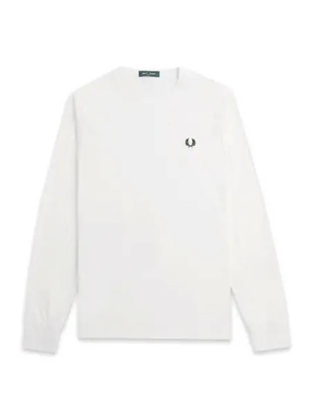 Fred Perry Crew Neck Long Sleeve T Shirt Snow White - FRED PERRY - BALAAN 1