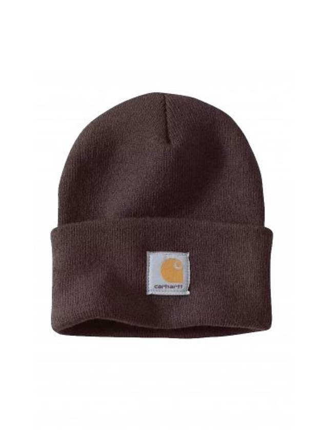 Logo Patch Watch Acrylic Knit Beanie Brown - CARHARTT - BALAAN.