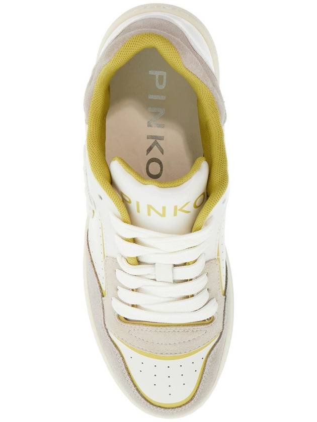 sneakers mandy 08 in white leather with lime details for women - PINKO - BALAAN 2