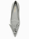 23FW Women's Flower Ballerina Flat Shoes 1F291NA015055 Gray BPG - PRADA - BALAAN 3