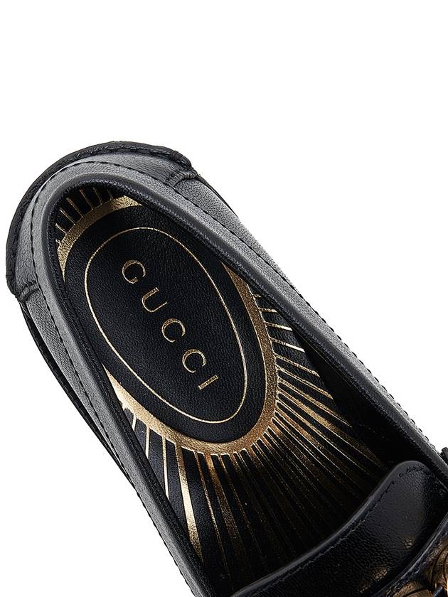 Women's Logo Symbol Leather Loafer Black - GUCCI - BALAAN.