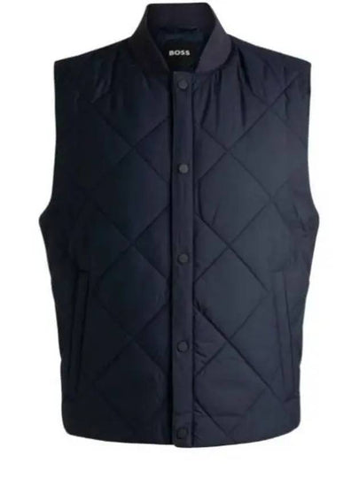 Diamond Quilted Water Repellent Vest Navy - HUGO BOSS - BALAAN 2