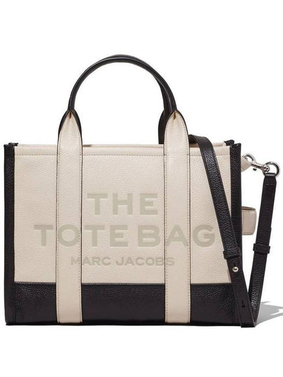 Logo Medium Leather Tote Bag Cream - MARC JACOBS - BALAAN 2