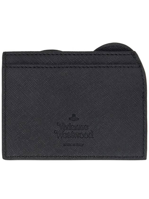 ORB Heart Saffiano Card Wallet Black - VIVIENNE WESTWOOD - BALAAN 4