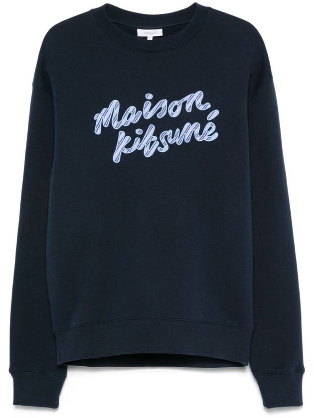 Maison Kitsuné Handwriting Striped Comfort Sweatshirt Clothing - MAISON KITSUNE - BALAAN 1