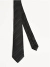 Shiny Stripe Tie Black - SAINT LAURENT - BALAAN 2