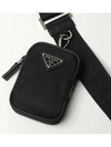 Triangle Logo Re-Nylon Saffiano Leather Cross Bag Black - PRADA - BALAAN 8