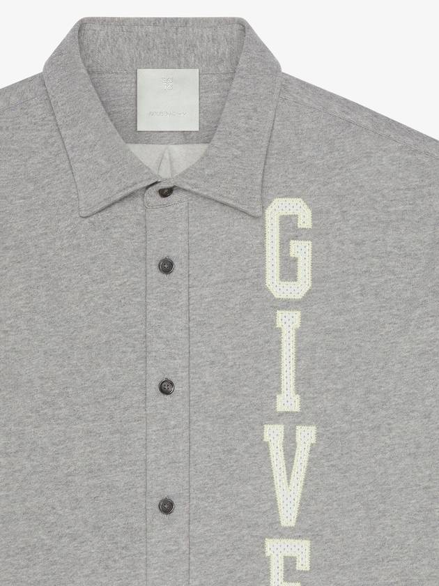 College Cotton Short Sleeve Shirt Grey - GIVENCHY - BALAAN 6