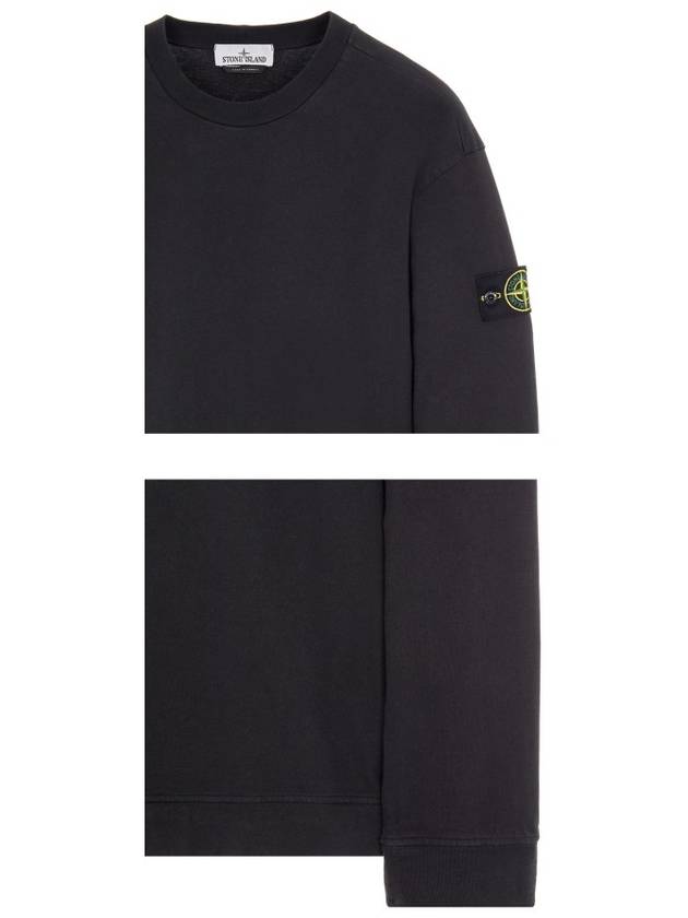 Men's Wappen Patch Crew Neck Sweatshirt Black - STONE ISLAND - BALAAN 6