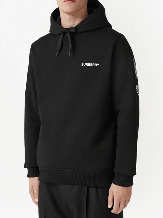 EKD Print Cotton Blend Hoodie Black - BURBERRY - BALAAN 5