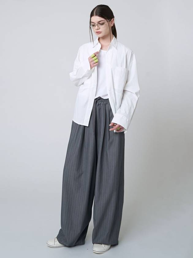 AU41PT11 Striped Wide Pants_Gray - ATHPLATFORM - BALAAN 8