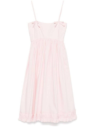 Poplin strap midi dress pink - GANNI - BALAAN 2