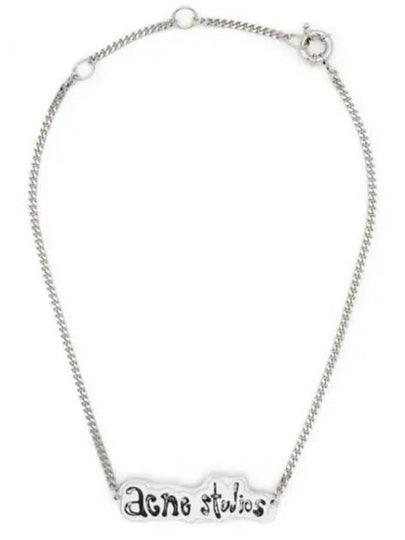 Logo Label Necklace Silver Grey - ACNE STUDIOS - BALAAN 2