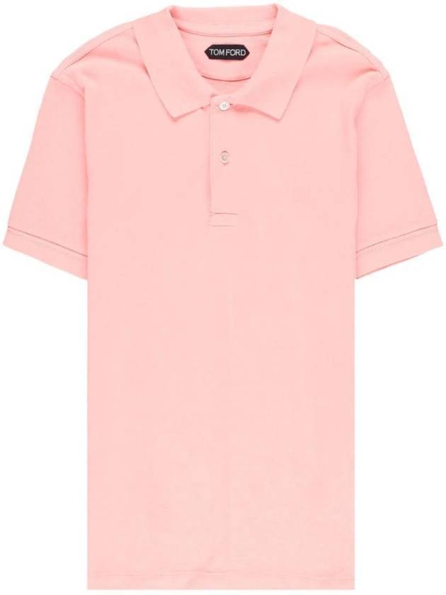 Men's Classic Tennis Short Sleeve Polo Shirt Pink - TOM FORD - BALAAN 1