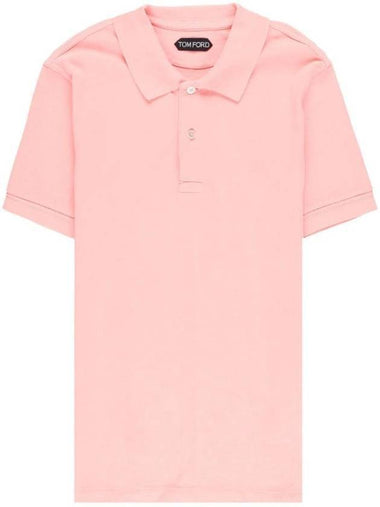 Men's Classic Tennis Short Sleeve Polo Shirt Pink - TOM FORD - BALAAN 1