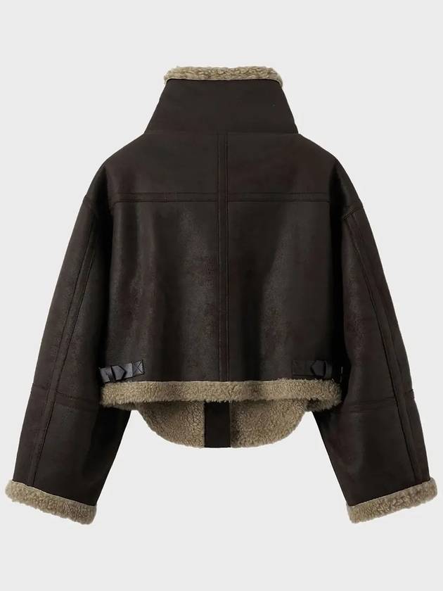 Neuer for Women Crop Layered Shearling Jacket Brown - NOIRER FOR WOMEN - BALAAN 4