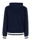 Logo Stripe Print Zip Up Hoodie Midnight Blue - GUCCI - BALAAN 3