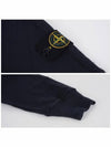 Old Treatment Malfile Fleece Hoodie Navy - STONE ISLAND - BALAAN 7